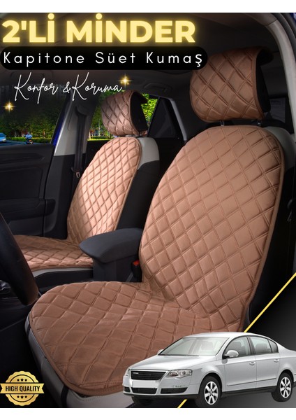 Volkswagen Passat B6 Uyumlu 2'li Süet Oto Koltuk Minderi | Terletmez | Universal | Su Geçirmez | A1