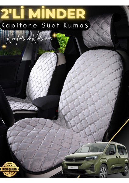 Opel Combo Uyumlu 2'li Süet Oto Koltuk Minderi | Terletmez | Universal | Oto Koltuk Kılıfı | A3