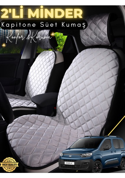 Fiat Doblo Uyumlu 2'li Süet Oto Koltuk Minderi | Terletmez | Universal | Oto Koltuk Kılıfı | A3