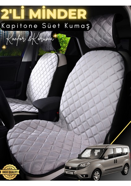 Fiat Doblo Uyumlu 2'li Süet Oto Koltuk Minderi | Terletmez | Universal | Oto Koltuk Kılıfı | A11