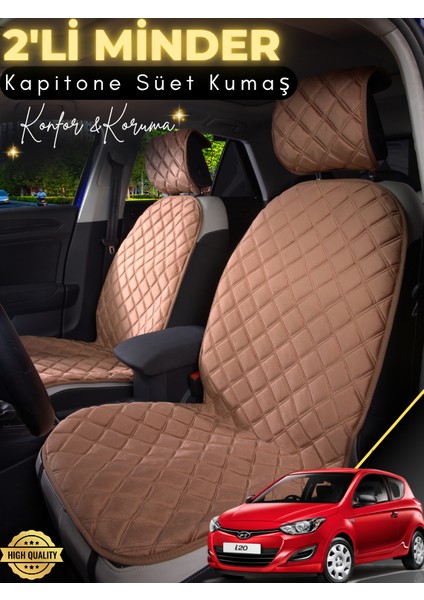 Hyundai I20 Uyumlu 2'li Süet Oto Koltuk Minderi | Terletmez | Kolay Montaj | Oto Aksesuar | A1