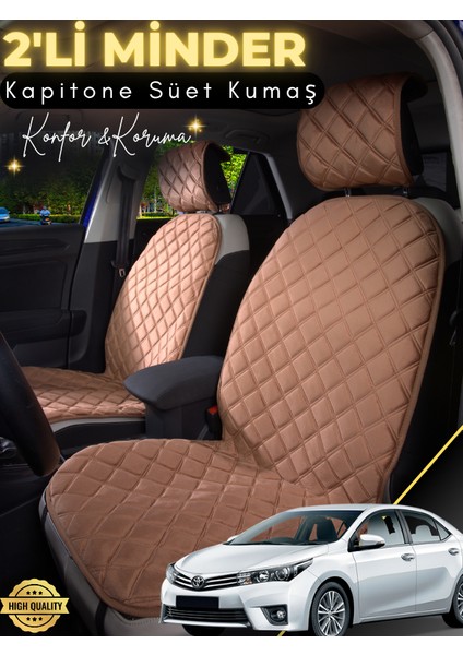Toyota Corolla Uyumlu 2'li Süet Oto Koltuk Minderi | Terletmez | Universal | Oto Aksesuar | A5