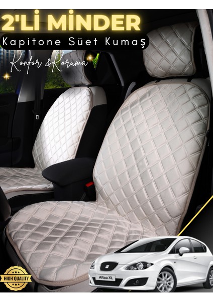 Seat Altea Uyumlu 2'li Süet Oto Koltuk Minderi | Terletmez | Universal | Su Geçirmez | A4