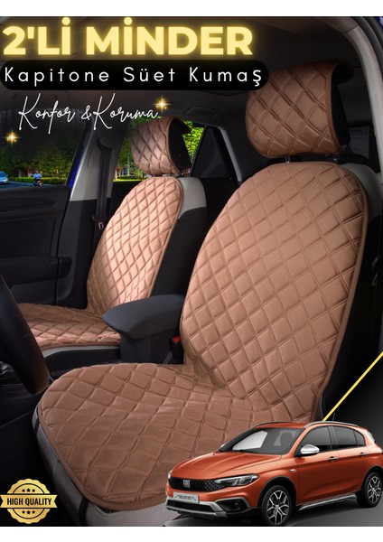 Fiat Egea Cross Uyumlu 2'li Süet Oto Koltuk Minderi | Terletmez | Kolay Montaj | Oto Kılıf| A1