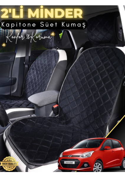 Hyundai I10 Uyumlu 2'li Süet Oto Koltuk Minderi | Terletmez | Universal | Oto Aksesuar | A2