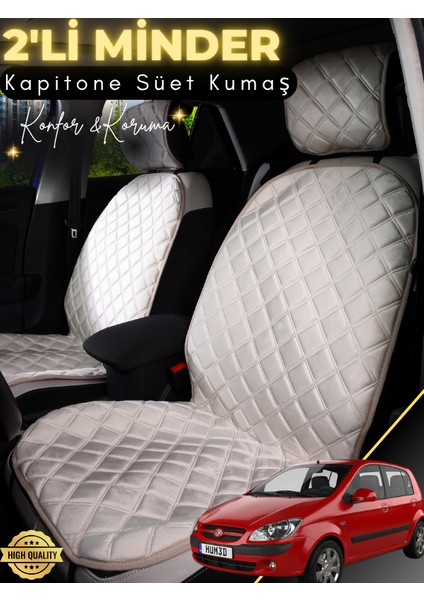Hyundai Getz Uyumlu 2'li Süet Oto Koltuk Minderi | Su Geçirmez | Hızlı Montaj | Oto Koltuk Kılıfı | A4