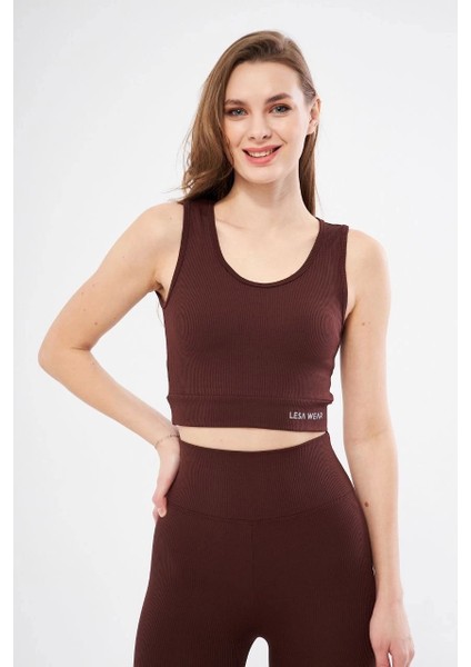 Kadın Fitilli Baskılı Crop - Bordo modelleri