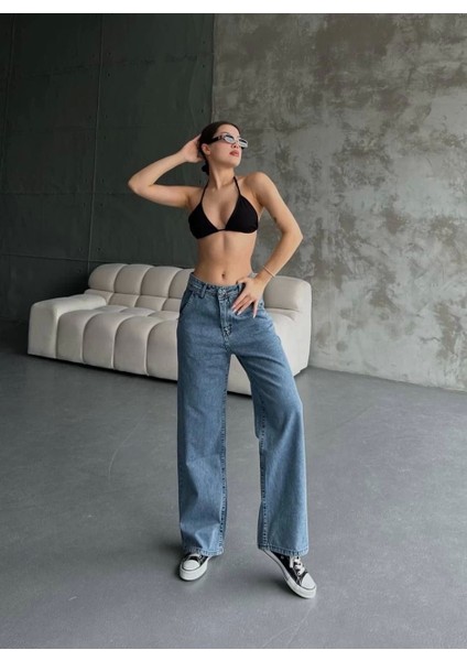 Kadın Palazzo Jeans Pantolon - Mavi modelleri
