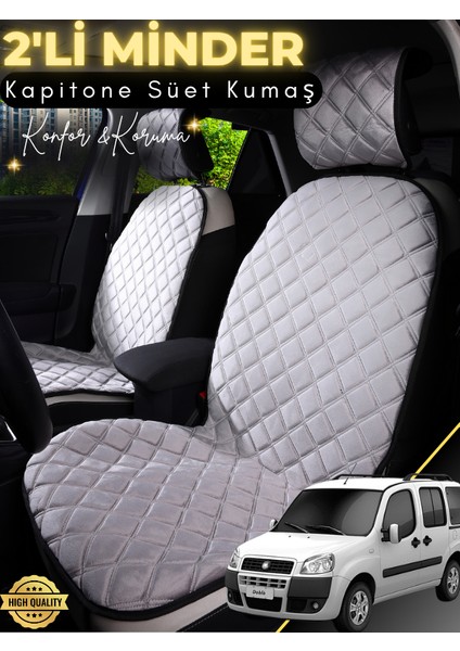 Fiat Doblo Uyumlu 2'li Süet Oto Koltuk Minderi | Terletmez | Universal | Oto Koltuk Kılıfı | A7