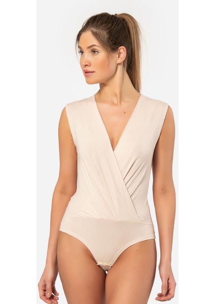 Kruvaze Yaka Kolsuz Çıtçıtlı Body 3502/BEJ modelleri