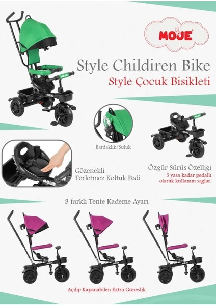 Style 3 Tekerlekli Çocuk Bisikleti Haki fırsatları