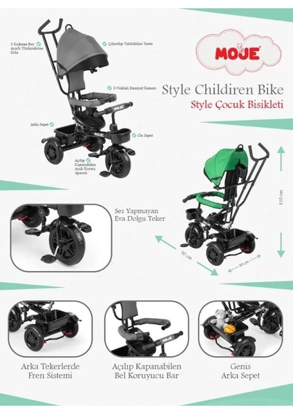 Style 3 Tekerlekli Çocuk Bisikleti Bej indirimleri