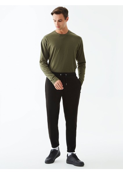 Basıc Lastikli Siyah Eşofman