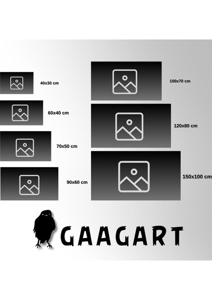 Tekli Yatay Kanvas Duvar Tablosu Gri Soft Tasarım fırsatları