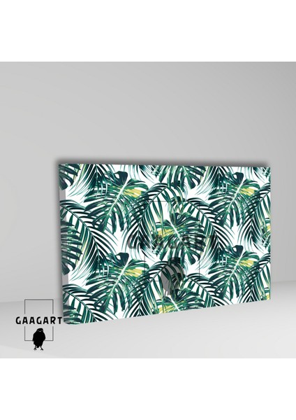 Tekli Yatay Kanvas Duvar Tablosu Yeşil Monstera Yaprakları fiyatları