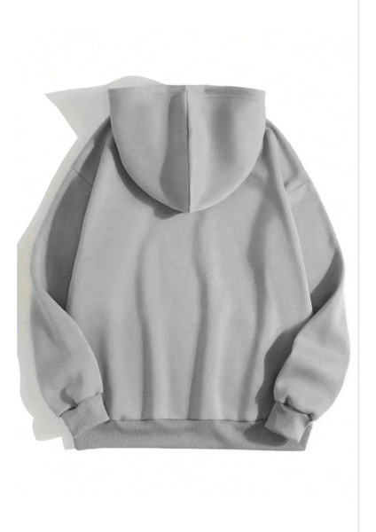 3 Iplik Pamuklu Unisex Kapşonlu Sweetshirt - Gri fiyatları