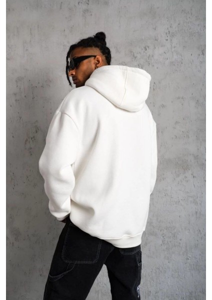 3 Iplik Kapşonlu Sweatshirt Hoodie - Beyaz fiyatları