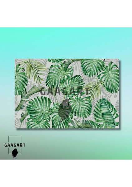 Tekli Yatay Kanvas Duvar Tablosu Canlı Deve Tabanı Yaprakları modelleri