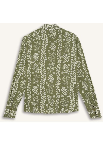 Regular Fit Desenli Uzun Kollu Gömlek D8841AX25SP