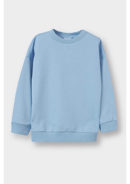 Erkek Bebek Bisiklet Yaka Basic Düz Sweatshirt A7343A525AU