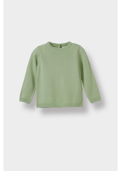 Kız Bebek Bisiklet Yaka Triko Kazak X8187A225AU