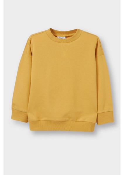 Erkek Bebek Bisiklet Yaka Basic Düz Sweatshirt A7343A525AU