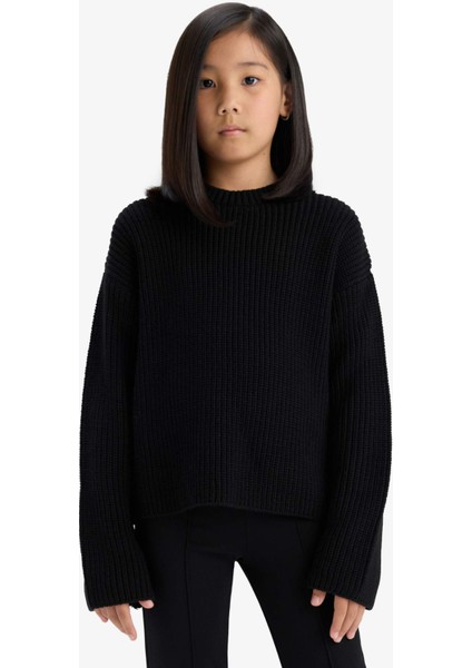 Kız Çocuk Standart Fit Bisiklet Yaka Triko Kazak C6909A825AU modelleri