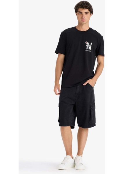 Regular Fit Bisiklet Yaka Baskılı Kısa Kollu Tişört F8596AX25HS fiyatları