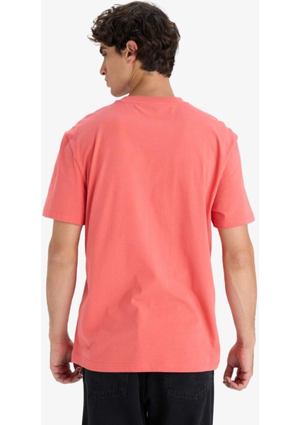 %100 Pamuk Regular Fit Bisiklet Yaka Baskılı Kısa Kollu Tişört F8543AX25HS