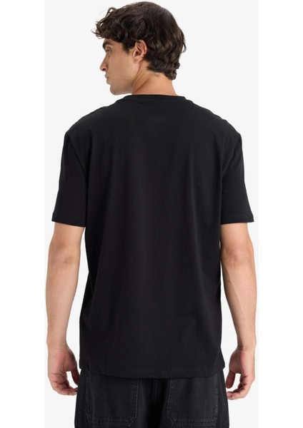 Regular Fit Bisiklet Yaka Baskılı Kısa Kollu Tişört F8596AX25HS