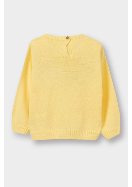 Kız Bebek Bisiklet Yaka Çiçekli Triko Kazak C8089A525AU modelleri