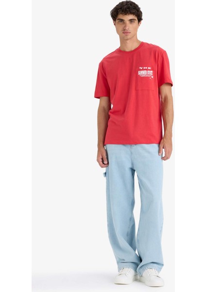 Regular Fit Bisiklet Yaka Baskılı Kısa Kollu Tişört F8540AX25HS fiyatları