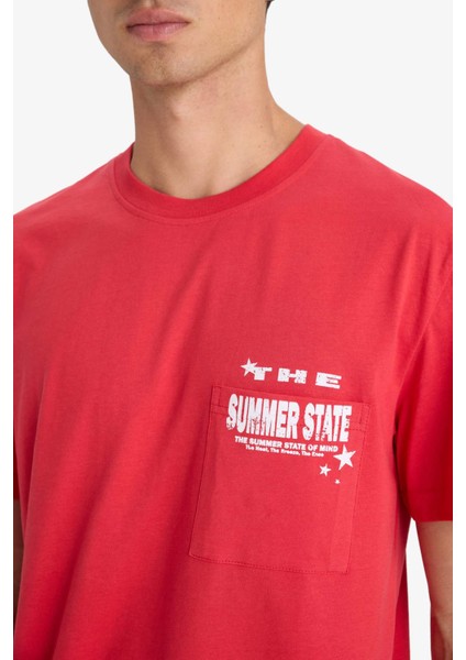 Regular Fit Bisiklet Yaka Baskılı Kısa Kollu Tişört F8540AX25HS indirimleri