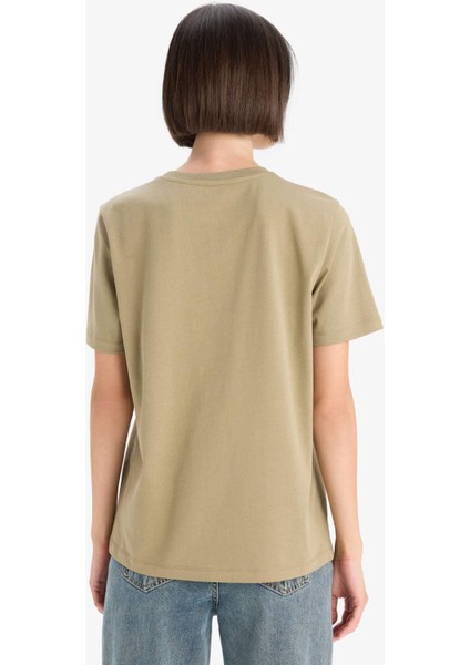 Regular Fit Bisiklet Yaka Basic Düz Premium Kısa Kollu Tişört A9428AX25AU