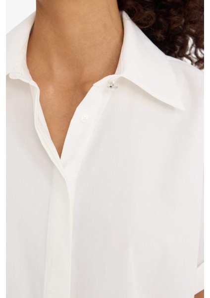 Regular Fit Poplin Kısa Kollu Gömlek F9141AX25WN indirimleri