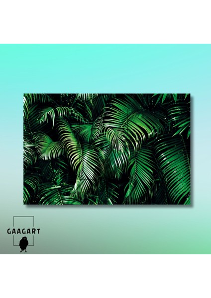 Tekli Yatay Kanvas Duvar Tablosu Dağ Palmiyesi Yaprakları modelleri