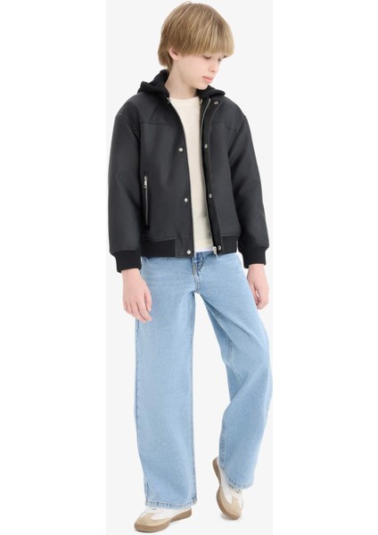 Erkek Çocuk Su Geçirmez Çıkarılabilir Kapüşonlu Pelüş Astar Bomber Mont C4321A825AU fiyatları