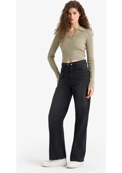 Coool Slim Fit Dar Kesim Polo Yaka Triko Kazak X4929AZ25WN fiyatları