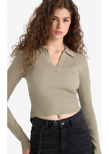 Coool Slim Fit Dar Kesim Polo Yaka Triko Kazak X4929AZ25WN modelleri