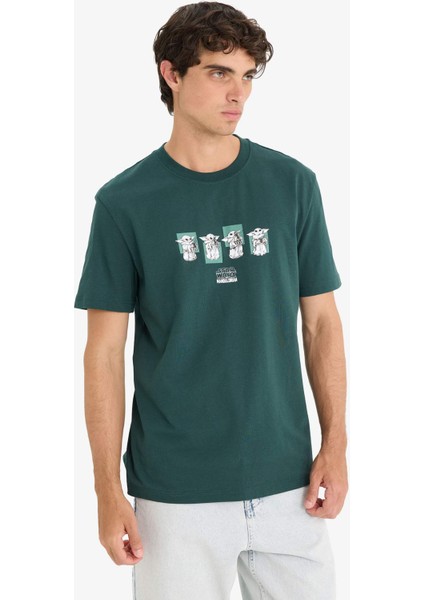 %100 Pamuk Star Wars-Mandalorian Regular Fit Bisiklet Yaka Kısa Kollu Tişört E9312AX25AU modelleri