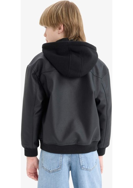 Erkek Çocuk Su Geçirmez Çıkarılabilir Kapüşonlu Pelüş Astar Bomber Mont C4321A825AU