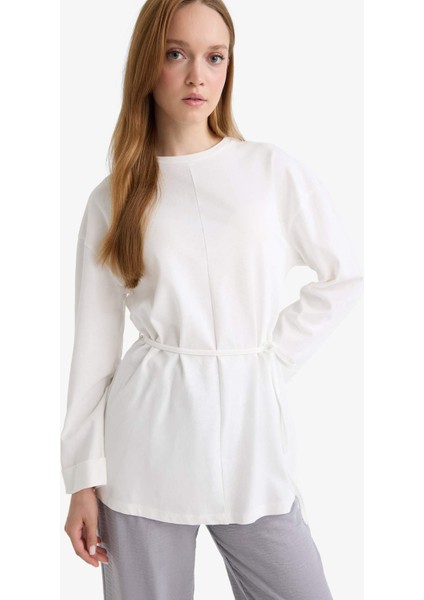 Loose Fit Bisiklet Yaka Uzun Kollu Tunik F4850AX25AU modelleri
