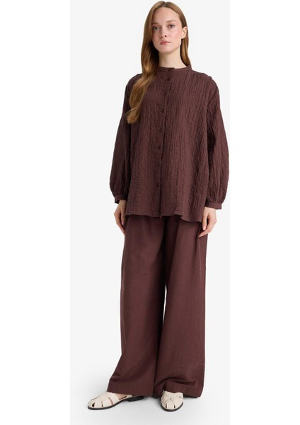 Wide Leg Keten Karışımlı Pantolon F7633AX25AU modelleri