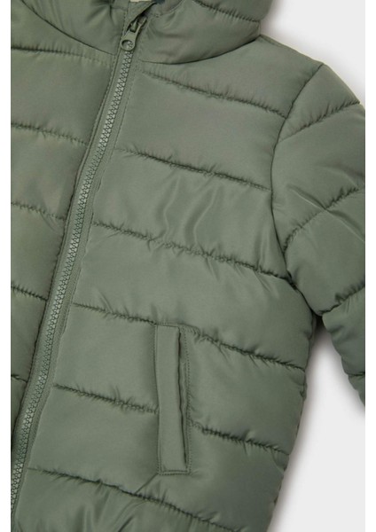 Erkek Bebek Su Geçirmez Kapüşonlu Tafta Fermuarlı Cepli Şişme Mont A2859A525AU fiyatları