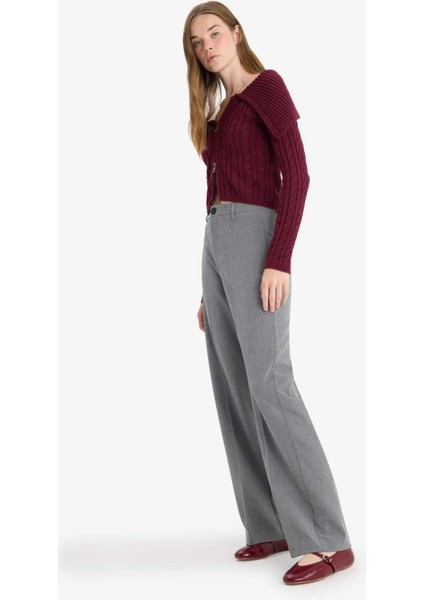 Straight Fit Fleto Cepli Normal Bel Standart Boy Pantolon F6214AX25AU fırsatları