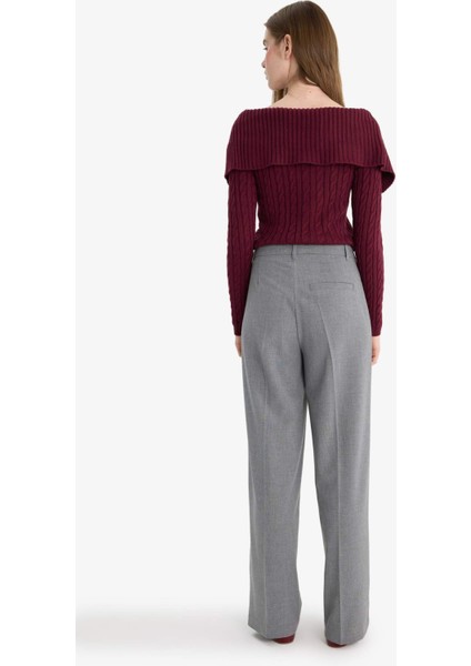 Straight Fit Fleto Cepli Normal Bel Standart Boy Pantolon F6214AX25AU