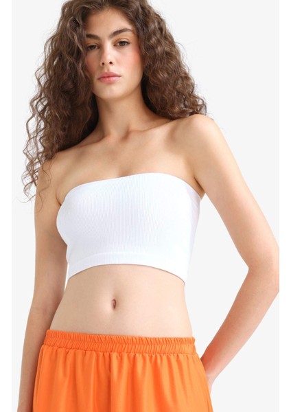 Fitted Seamless Straplez Bluz F9409AX25HS