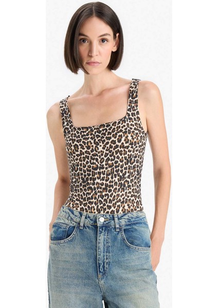 Leopar Desenli Kare Yaka Atlet F9247AX25HS modelleri