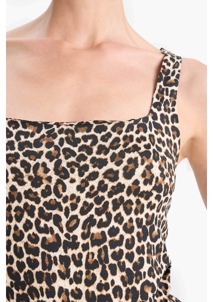 Leopar Desenli Kare Yaka Atlet F9247AX25HS indirimleri