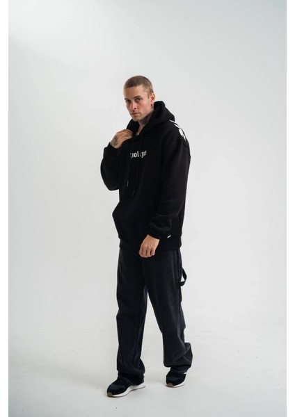 Kapşonlu Double Oversize Dijital Patchli Sweatshirt - Siyah fiyatları